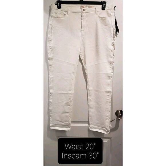 Jen 7 by 7 for all Mankind  Women's Straight Crop & Roll White Jeans Size 18 NWT - Picture 1 of 10